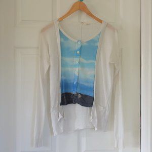 Anthropologie Landscape Scene Cardigan XS